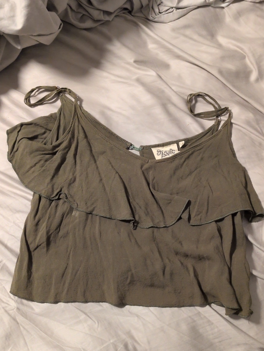 Somedays Lovin Olive Green Ruffle Camisole